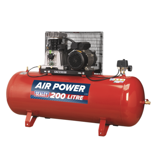 Sealey Sac2203B Compressor 200Ltr Belt Drive 3Hp With Cast Cylinders